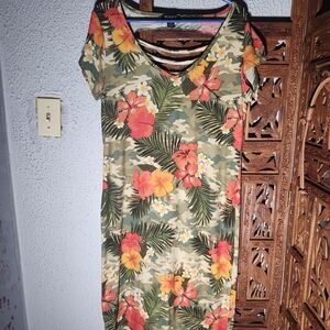 Tropical Floral Midi Dress